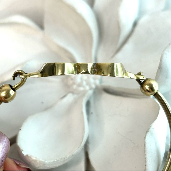 Artisan Made in Greece Inlay Stones Brass Bangle - Picture 9 of 16